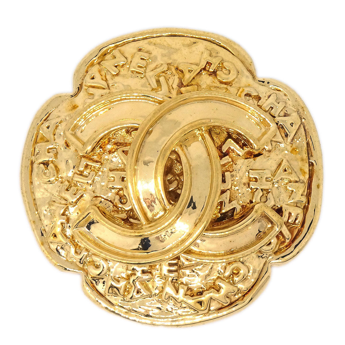 Chanel Cross Brooch Pin Gold 95A