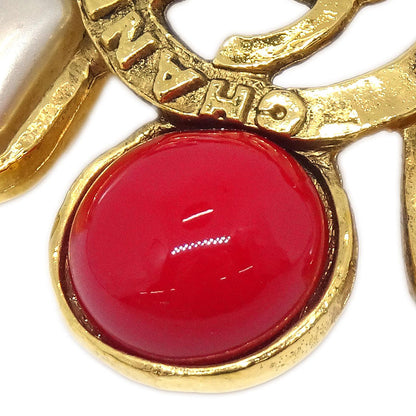 Chanel Stone Brooch Pin Gold 1243/28