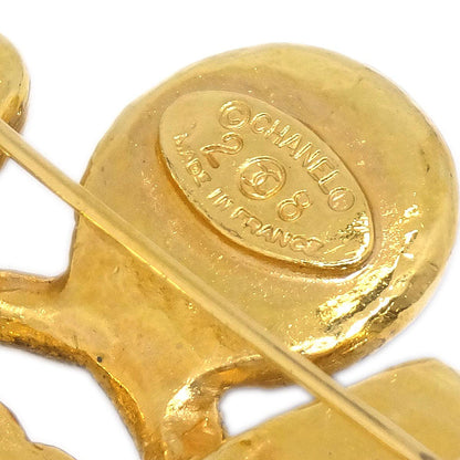 Chanel Stone Brooch Pin Gold 1243/28