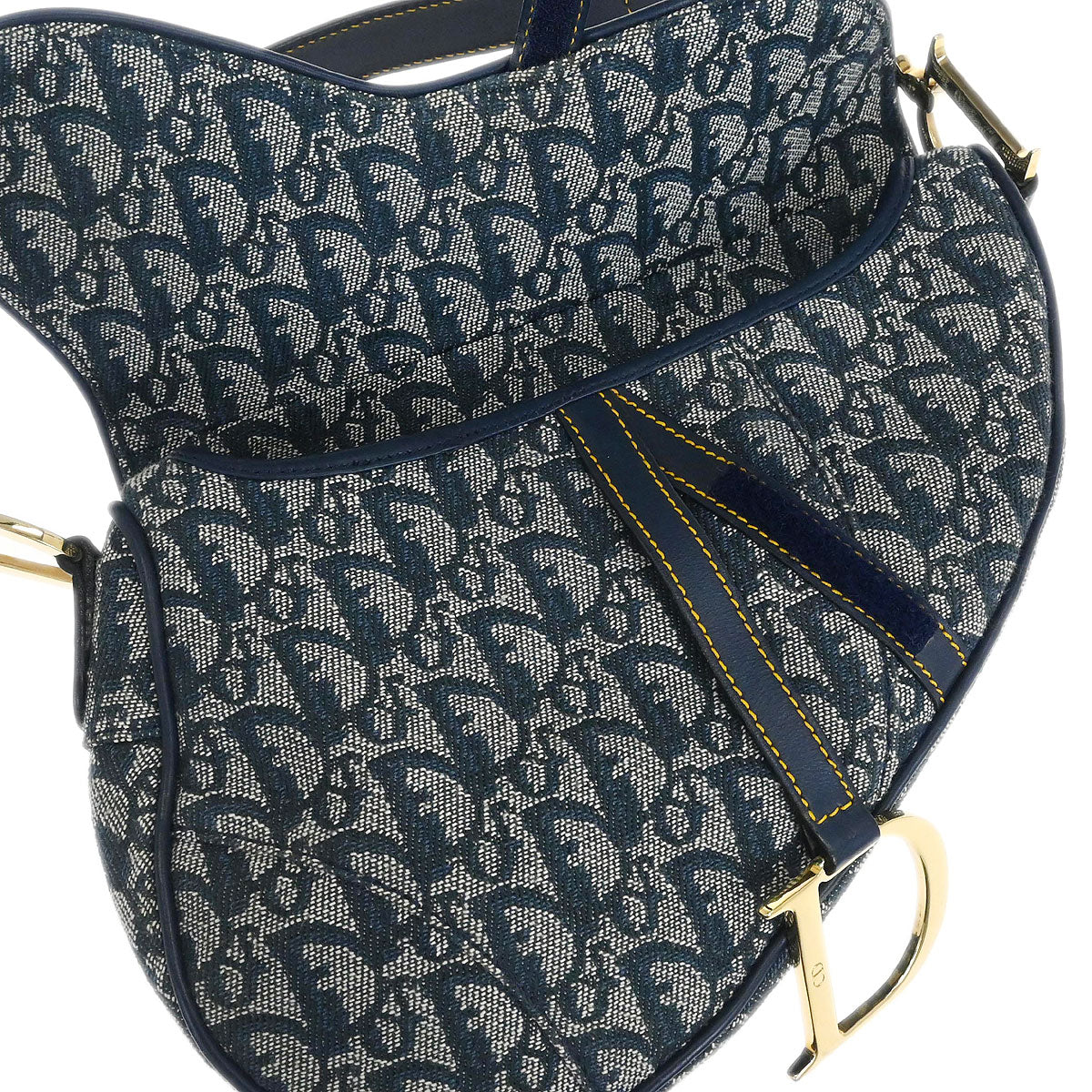 Christian Dior 2000 Navy Trotter Saddle Handbag