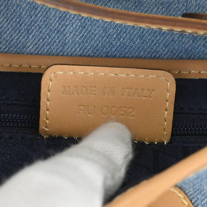 Christian Dior Light Blue Canvas Saddle Handbag