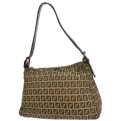 Fendi Beige Brown Zucchino Mamma Baguette Handbag