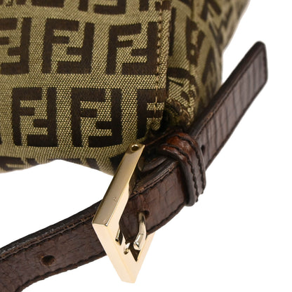 Fendi Beige Brown Zucchino Mamma Baguette Handbag
