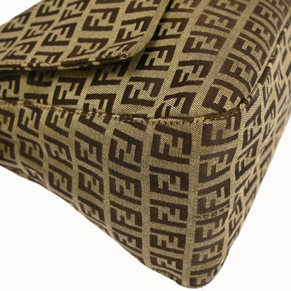 Fendi Beige Brown Zucchino Mamma Baguette Handbag