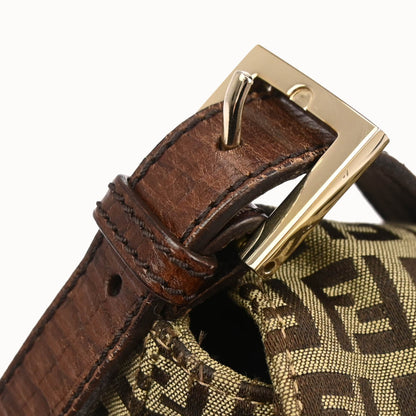 Fendi Beige Brown Zucchino Mamma Baguette Handbag