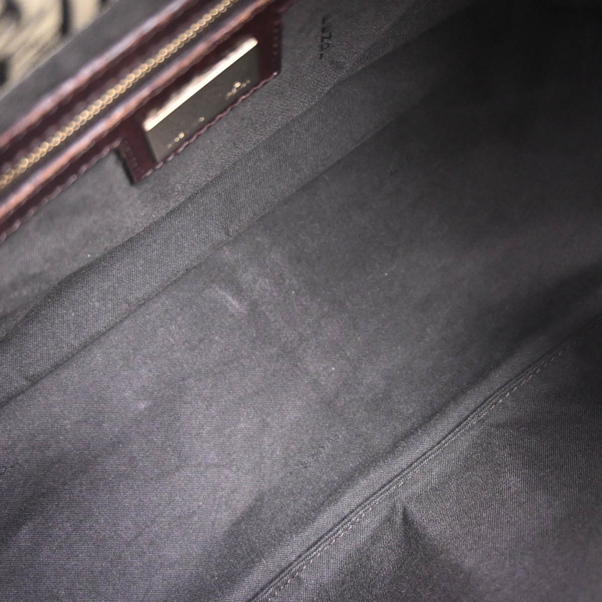 Fendi Beige Brown Zucchino Mamma Baguette Handbag