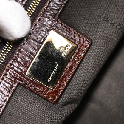 Fendi Beige Brown Zucchino Mamma Baguette Handbag