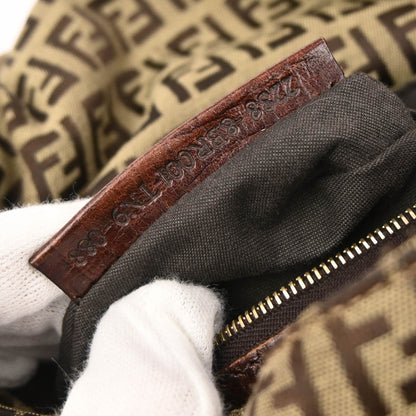Fendi Beige Brown Zucchino Mamma Baguette Handbag