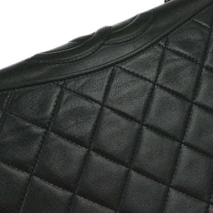 Chanel 1989-1991 Black Lambskin Full Flap Shoulder Bag