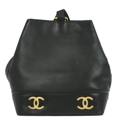 Chanel 1991-1994 Black Lambskin Shoulder Bag