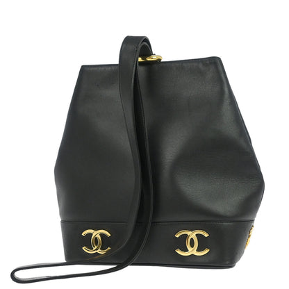 Chanel 1991-1994 Black Lambskin Shoulder Bag