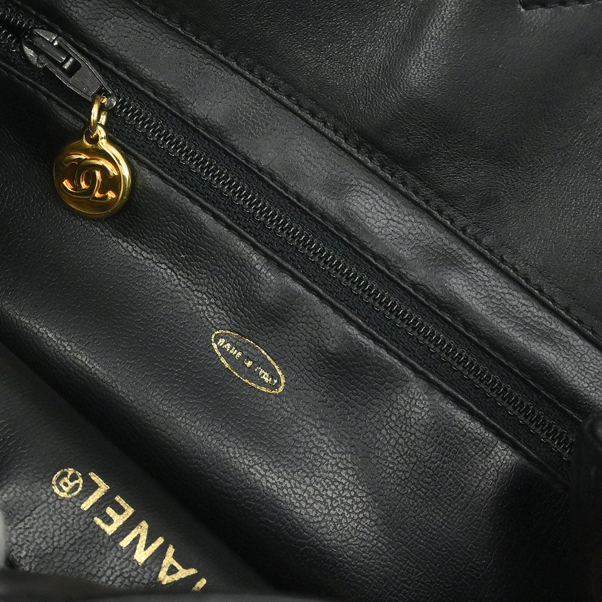 Chanel 1991-1994 Black Lambskin Shoulder Bag