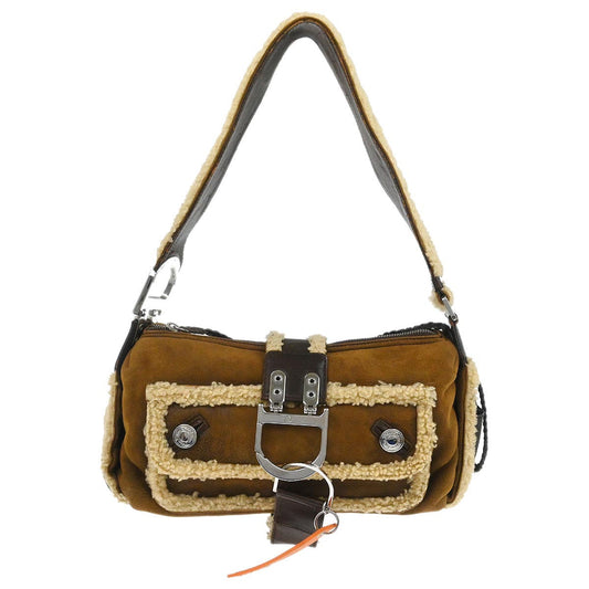 Christian Dior Brown Mouton Flight Handbag