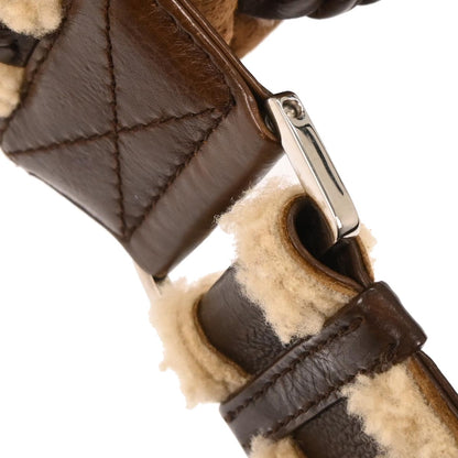 Christian Dior Brown Mouton Flight Shoulder Bag