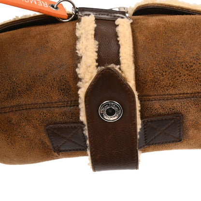 Christian Dior Brown Mouton Flight Shoulder Bag