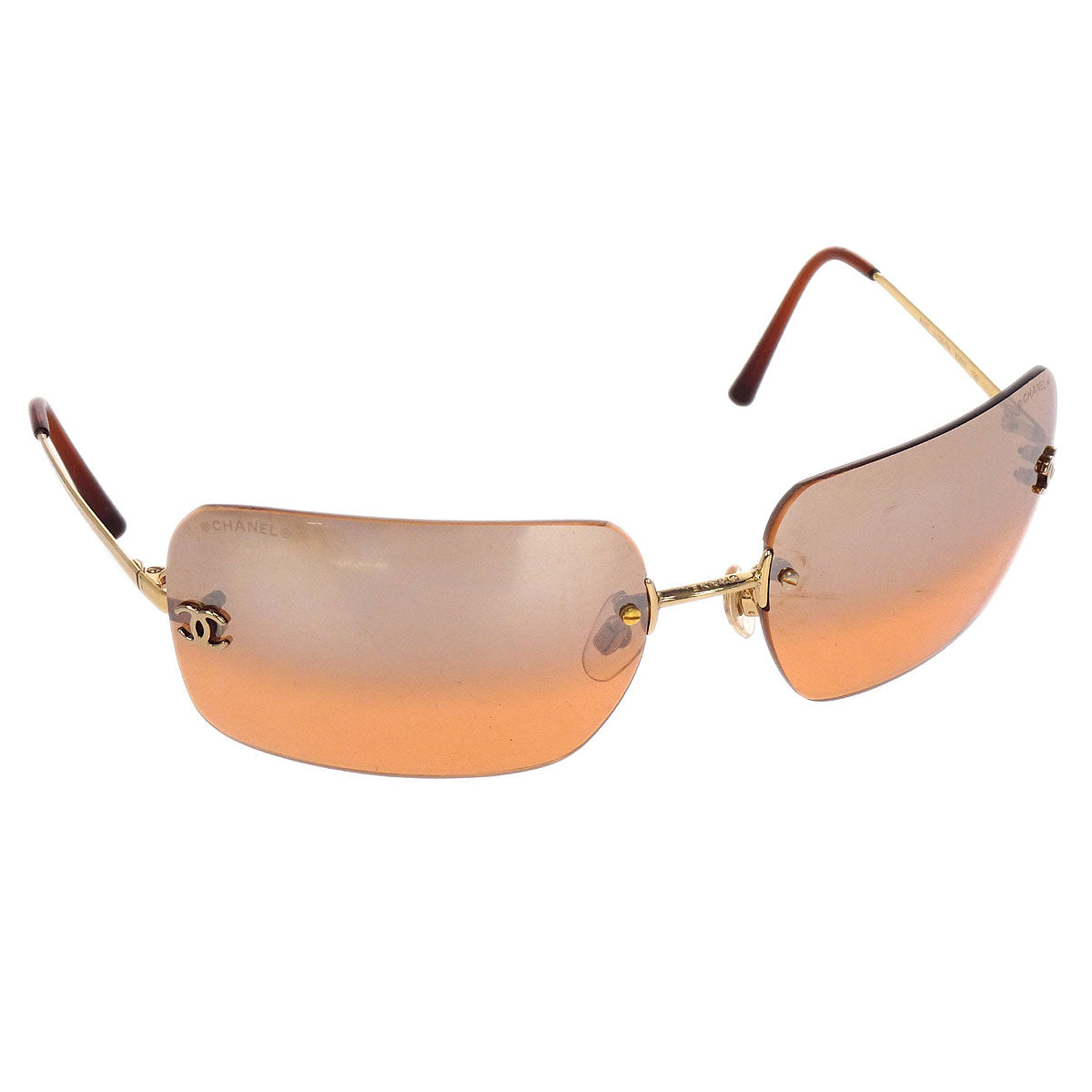 Chanel Sunglasses Eyewear Brown 62□17 Small Good
