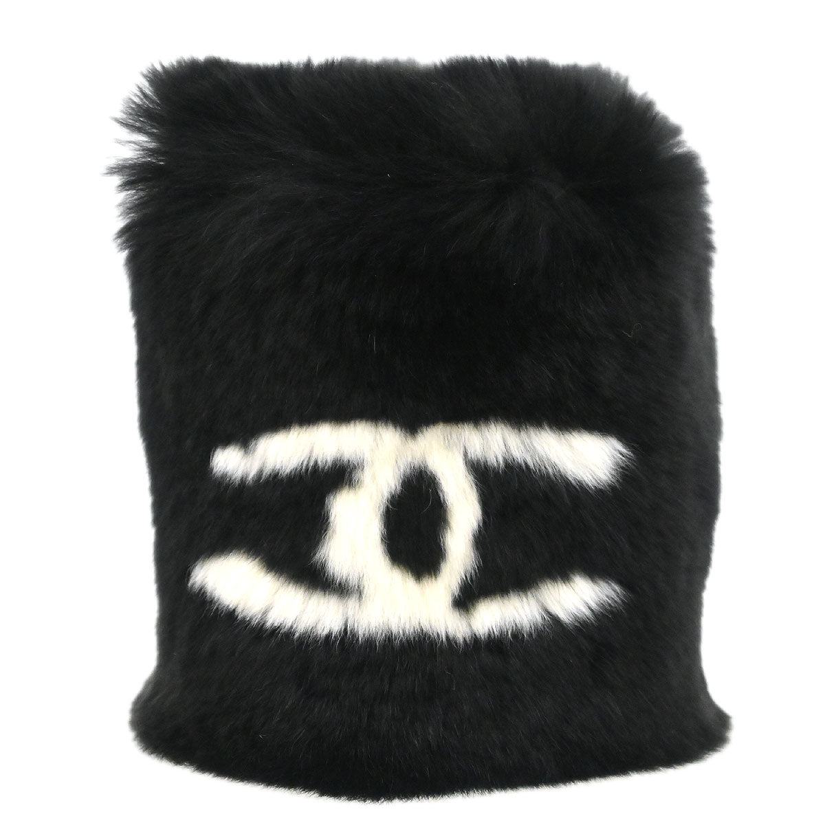 Chanel * Black Lapin Fur Bracelet Bangle Wristband