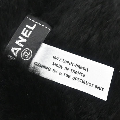 Chanel * Black Lapin Fur Bracelet Bangle Wristband