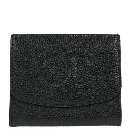 Chanel Black Caviar Skin Coin Purse Wallet