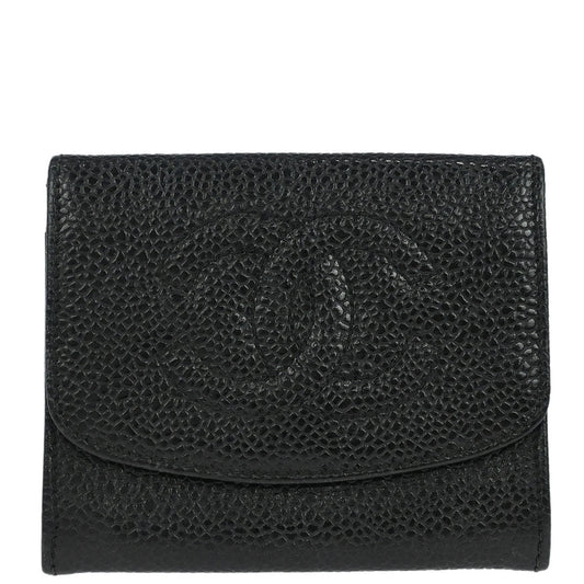Chanel Black Caviar Skin Coin Purse Wallet