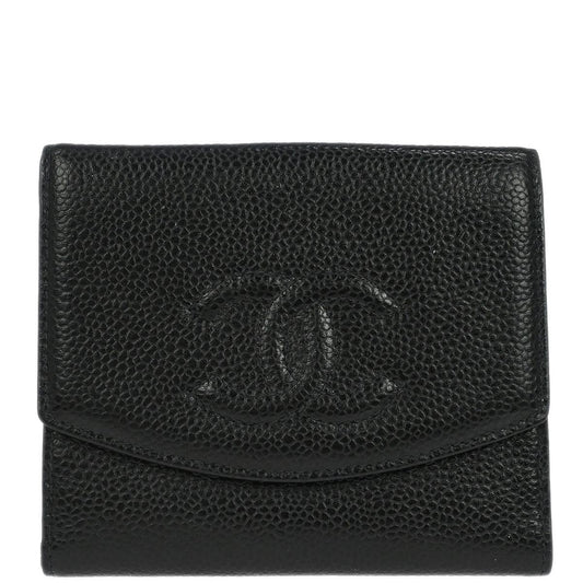 Chanel Black Caviar Skin Coin Purse Wallet