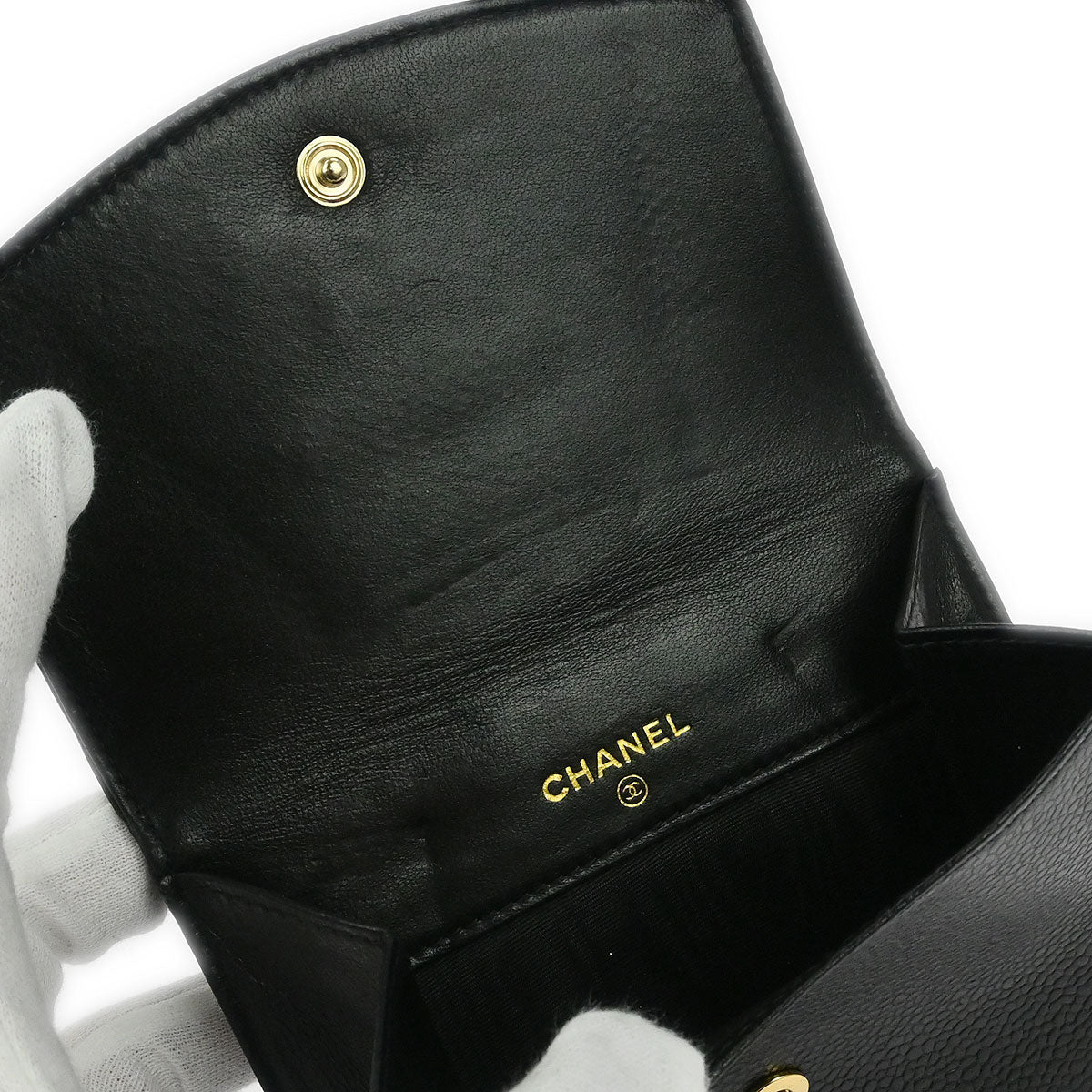 Chanel Black Caviar Skin Coin Purse Wallet