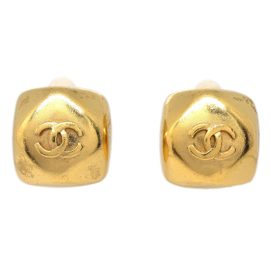 Chanel Square Clip-On Earrings Gold 98A