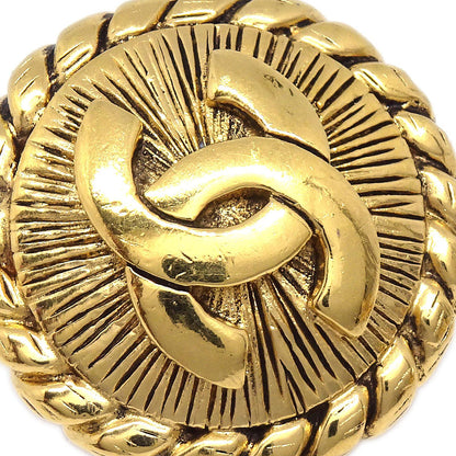 Chanel Button Clip-On Earrings Gold