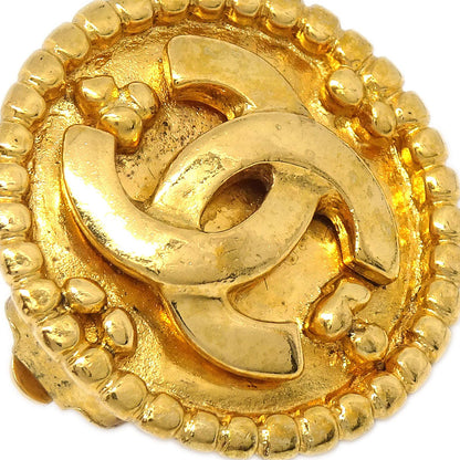 Chanel Button Clip-On Earrings Gold 96A