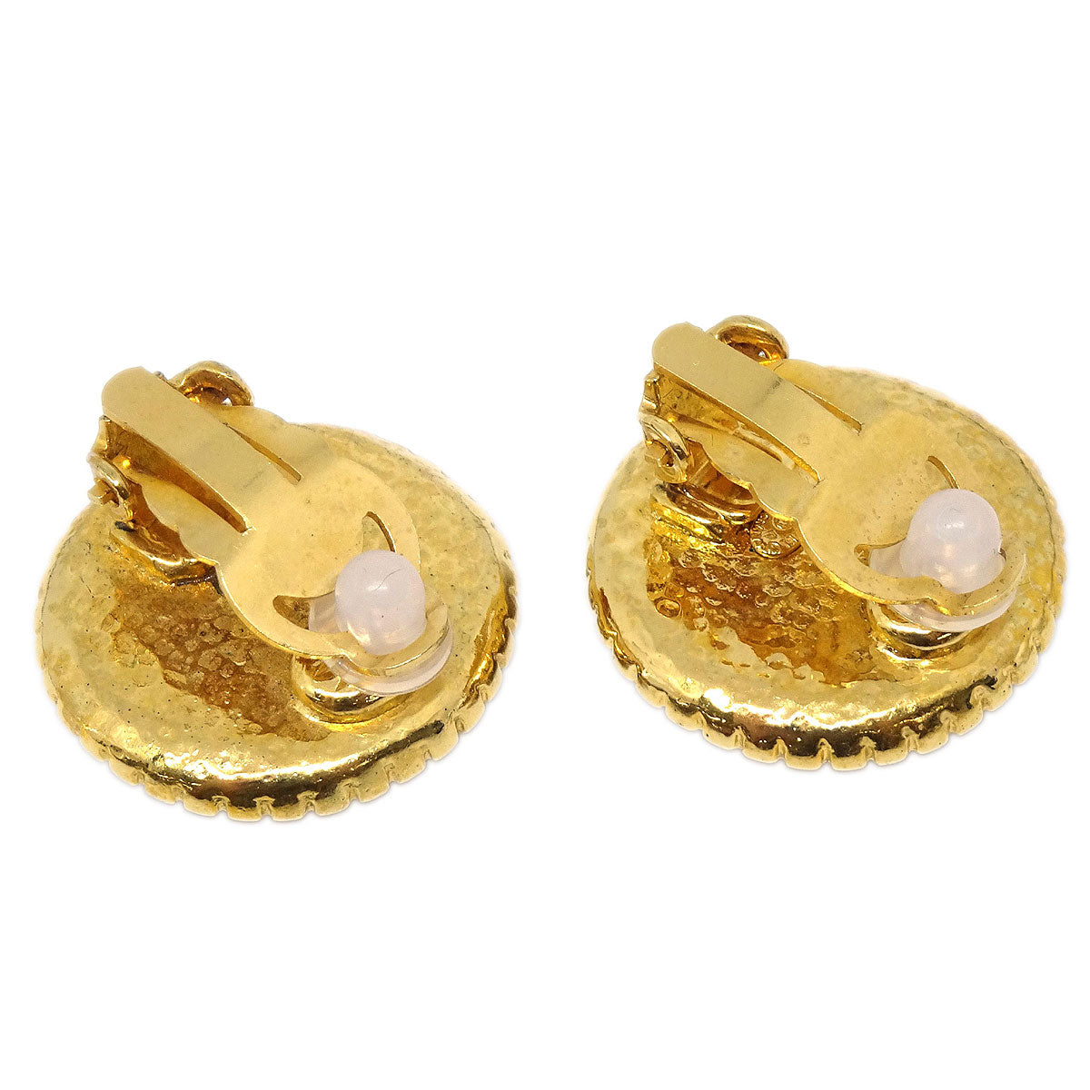 Chanel Button Clip-On Earrings Gold 96A