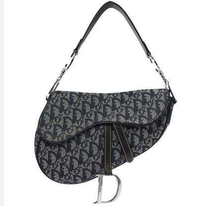 Christian Dior Navy Trotter Saddle Handbag