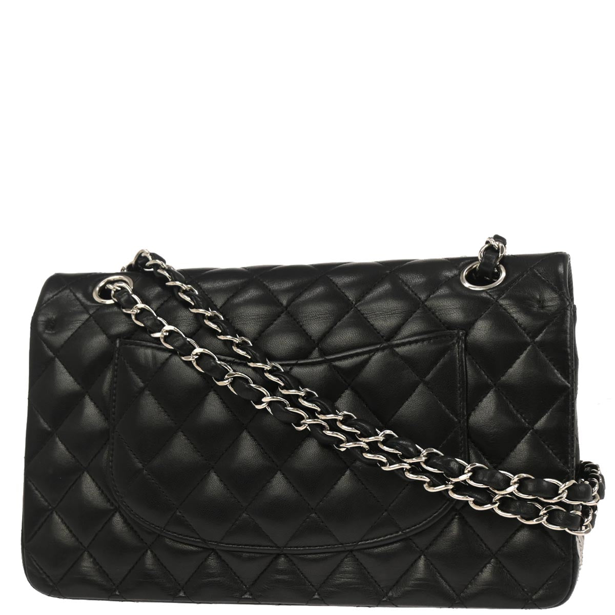 Chanel Black Lambskin Medium Classic Double Flap Shoulder Bag