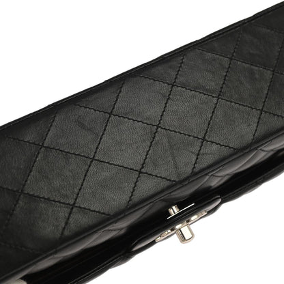 Chanel Black Lambskin Medium Classic Double Flap Shoulder Bag