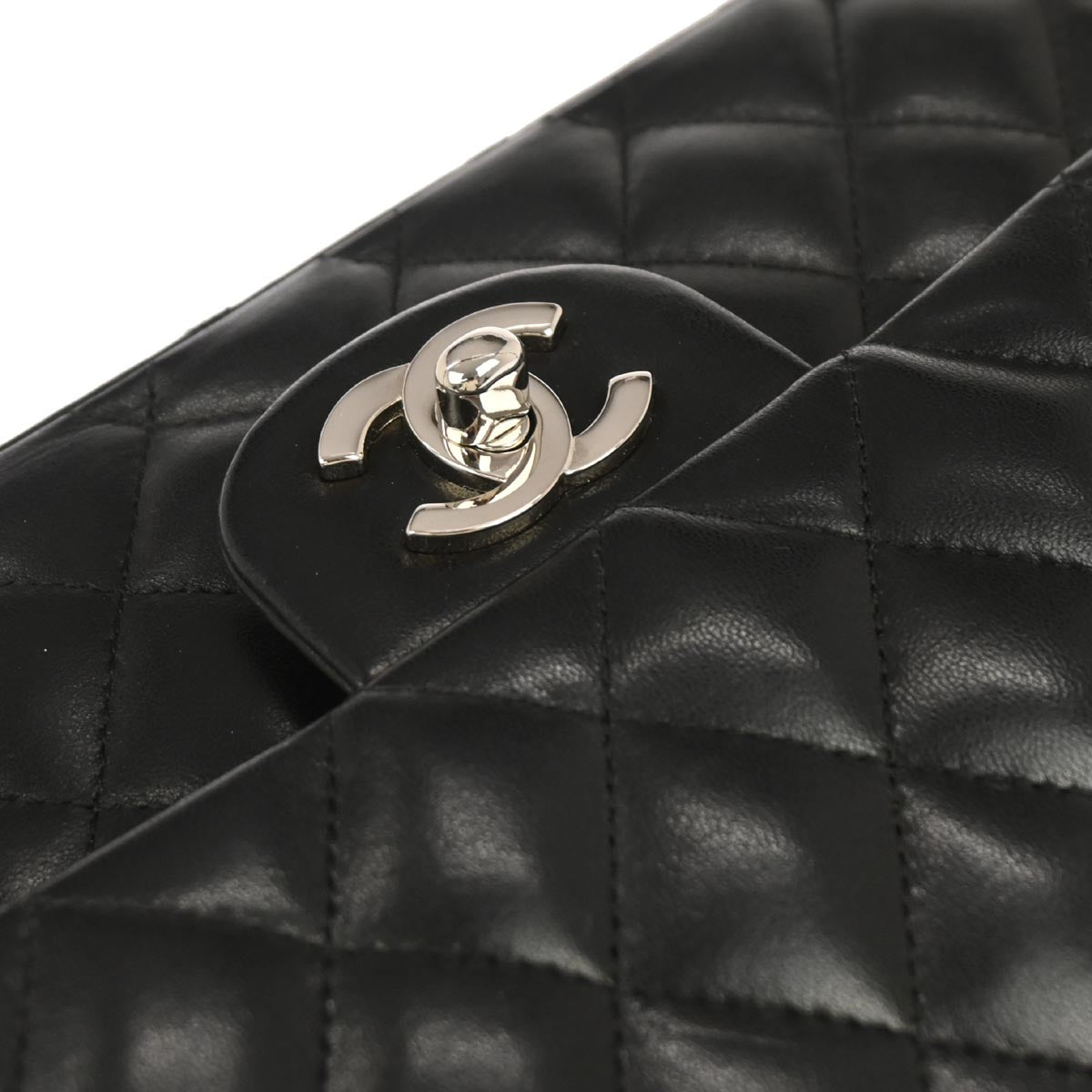 Chanel Black Lambskin Medium Classic Double Flap Shoulder Bag