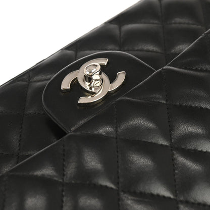 Chanel Black Lambskin Medium Classic Double Flap Shoulder Bag