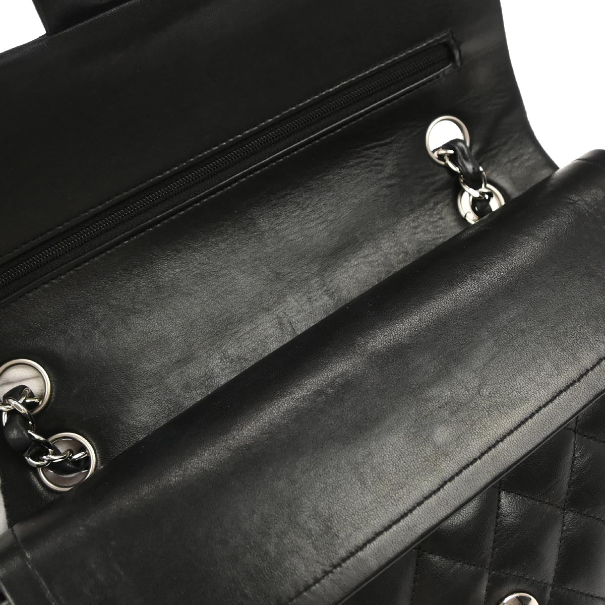 Chanel Black Lambskin Medium Classic Double Flap Shoulder Bag