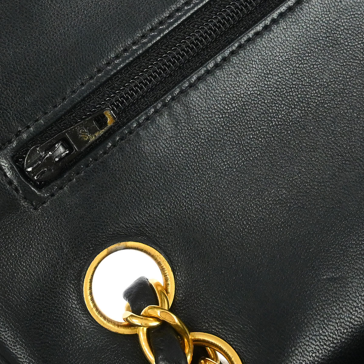 Chanel Black Lambskin Medium Double Flap Shoulder Bag