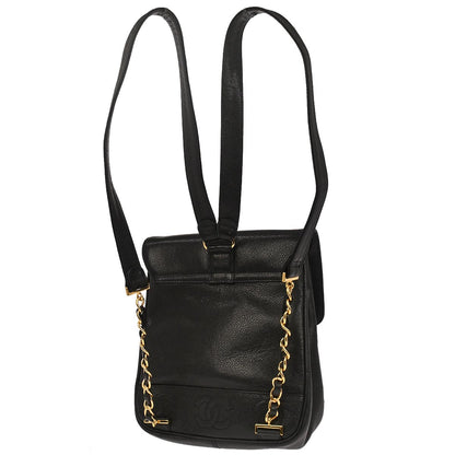 Chanel 1996-1997 Black Caviar Skin Triple CC Backpack