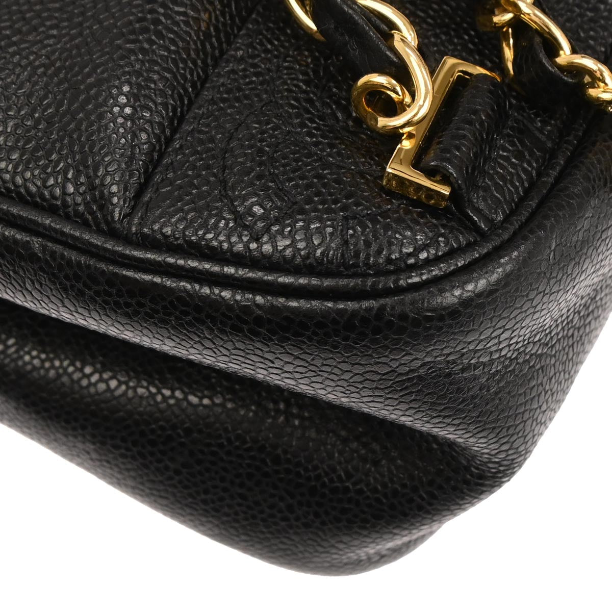 Chanel 1996-1997 Black Caviar Skin Triple CC Backpack