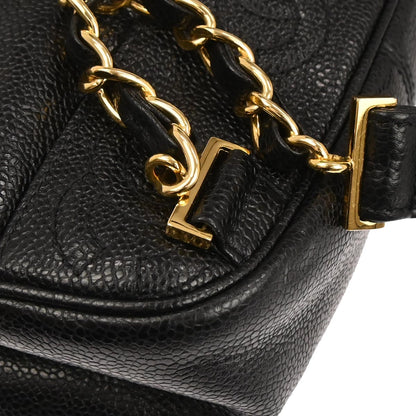 Chanel 1996-1997 Black Caviar Skin Triple CC Backpack