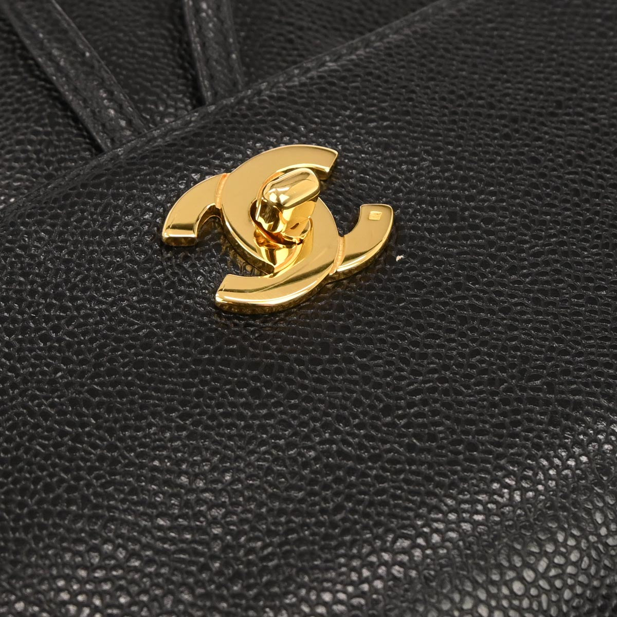 Chanel 1996-1997 Black Caviar Skin Triple CC Backpack