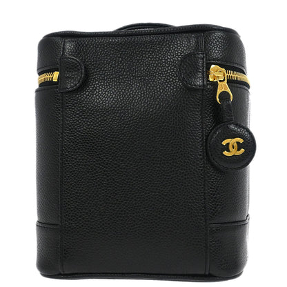 Chanel Black Caviar Skin Timeless Vanity Handbag