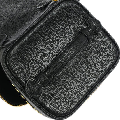 Chanel Black Caviar Skin Timeless Vanity Handbag