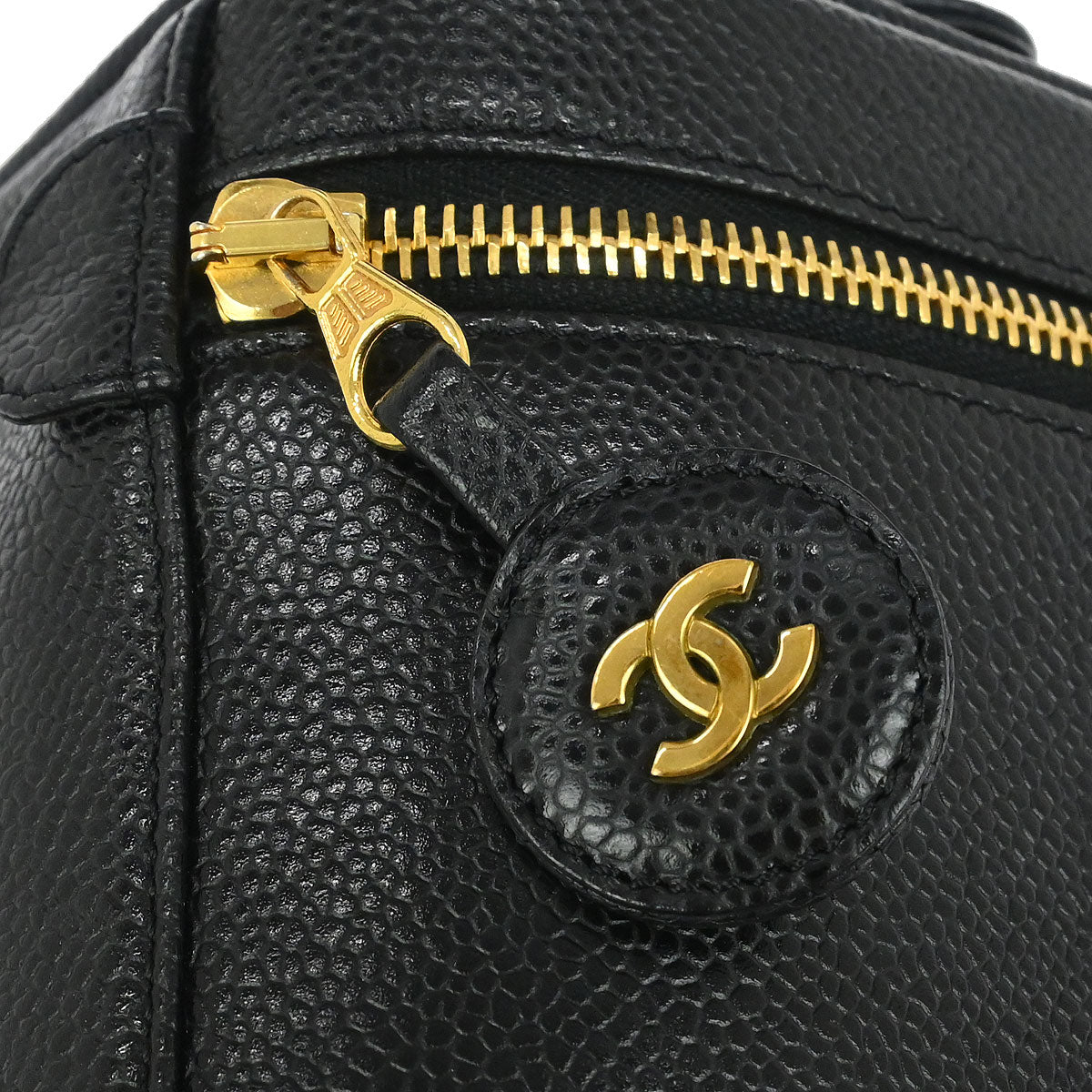 Chanel Black Caviar Skin Timeless Vanity Handbag