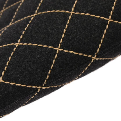 Chanel Gray Wool Wild Stitch Chain Handbag