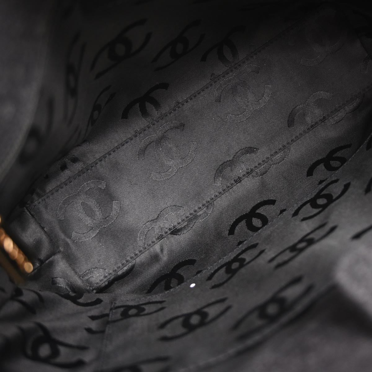 Chanel Gray Wool Wild Stitch Chain Handbag