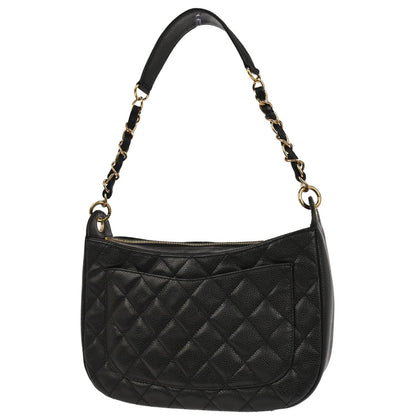 Chanel Black Caviar Skin Hobo Handbag