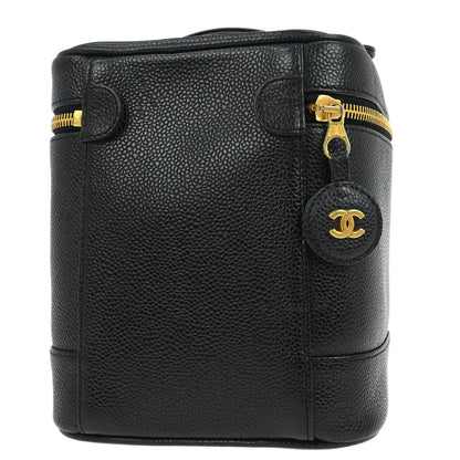 Chanel Black Caviar Skin Timeless Vanity Handbag