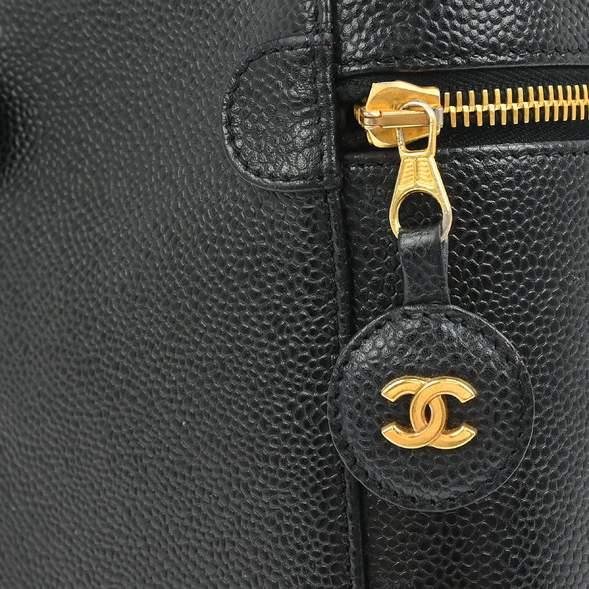 Chanel Black Caviar Skin Timeless Vanity Handbag