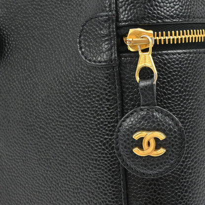 Chanel Black Caviar Skin Timeless Vanity Handbag